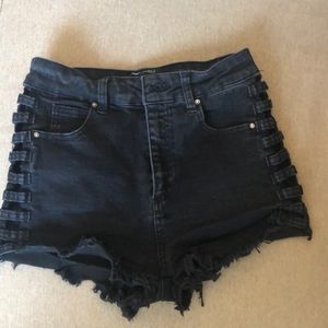 Black high waist Jean shorts